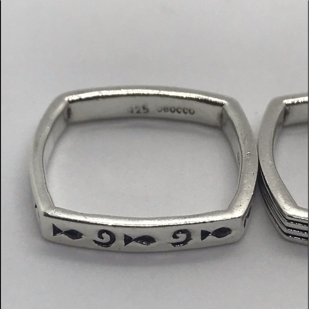 925 Sterling Silver Obocco Trio Stackable Ring - image 5